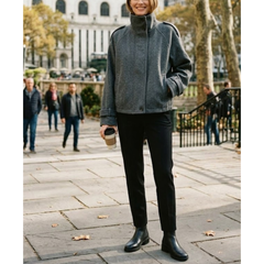 Womens Classic Wool Funnel Neck Oversized Winter Coats