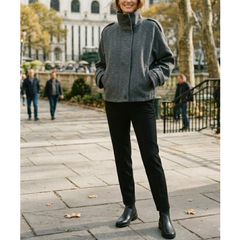 Womens Classic Wool Funnel Neck Oversized Winter Coats