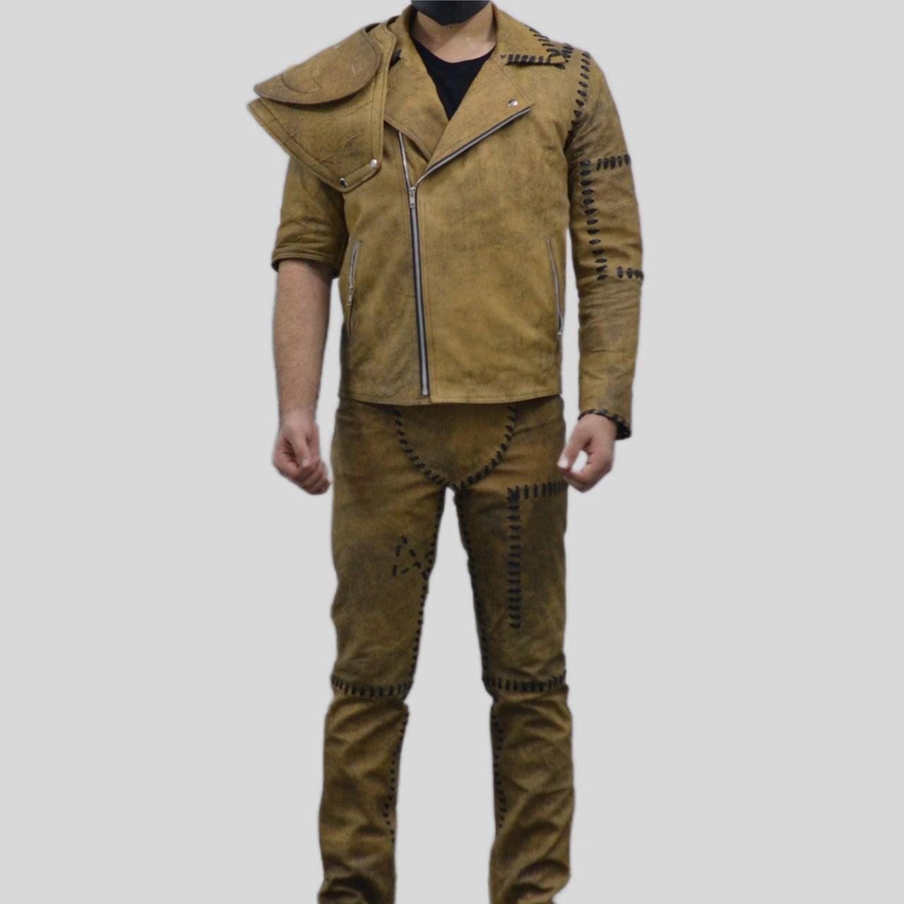 Mad Max 4 Fury Road Tom Hardy Distressed Leather jacket and Pant Complete Suit Costume