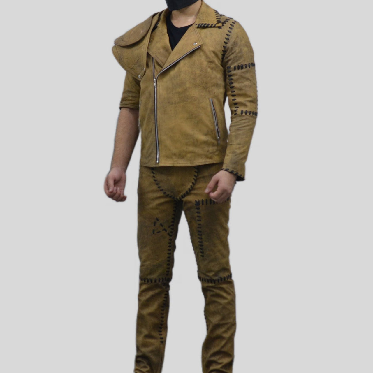 Mad Max 4 Fury Road Tom Hardy Distressed Leather jacket and Pant Complete Suit Costume