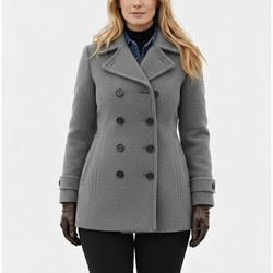 Women's Double Breasted Wool Lapel Style Peacoats