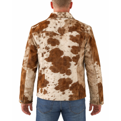 Men’s Cowhide Hair-On Leather Pony Skin Jacket - Western Style Coat