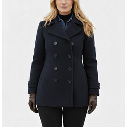 Women's Double Breasted Wool Lapel Style Peacoats