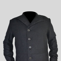 Mens Black Trendy Designers Woolen Long Coat