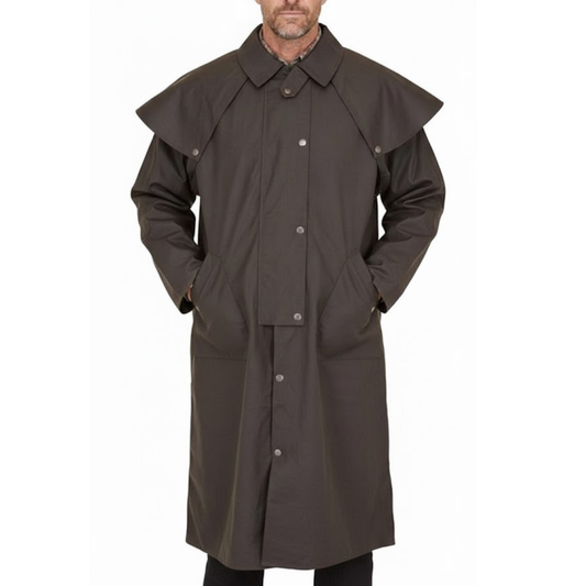 Men's Low Rider Duster Lightweight Cotton Brown Coat