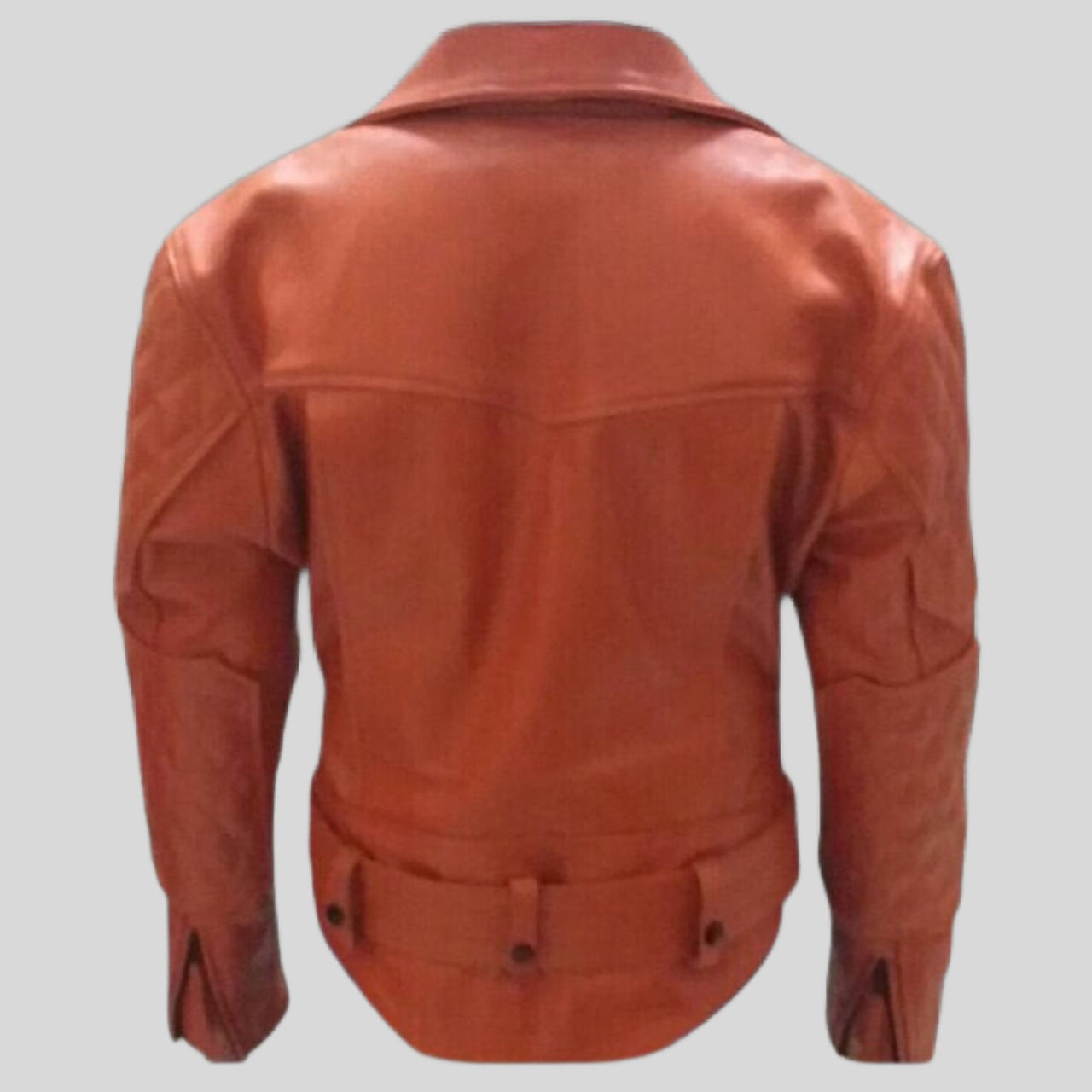 Columbia Diamond Quilted Motorbike Orange Leather Jacket Men's