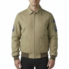 Men's WW2 Fury Tanker Jacket Vintage Military Patch Outwear