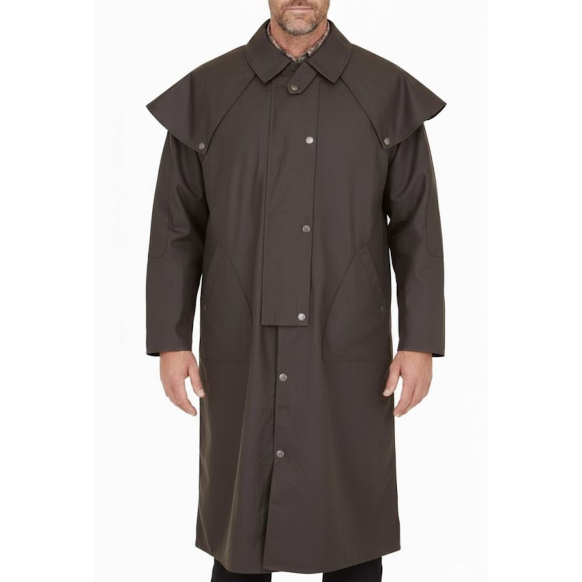 Men's Low Rider Duster Lightweight Cotton Brown Coat