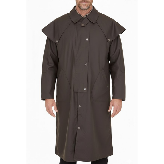Men's Low Rider Duster Lightweight Cotton Brown Coat