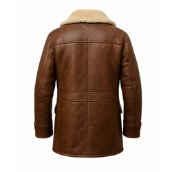 Dark Knight Rises Brown Shearling Leather Bane Coat