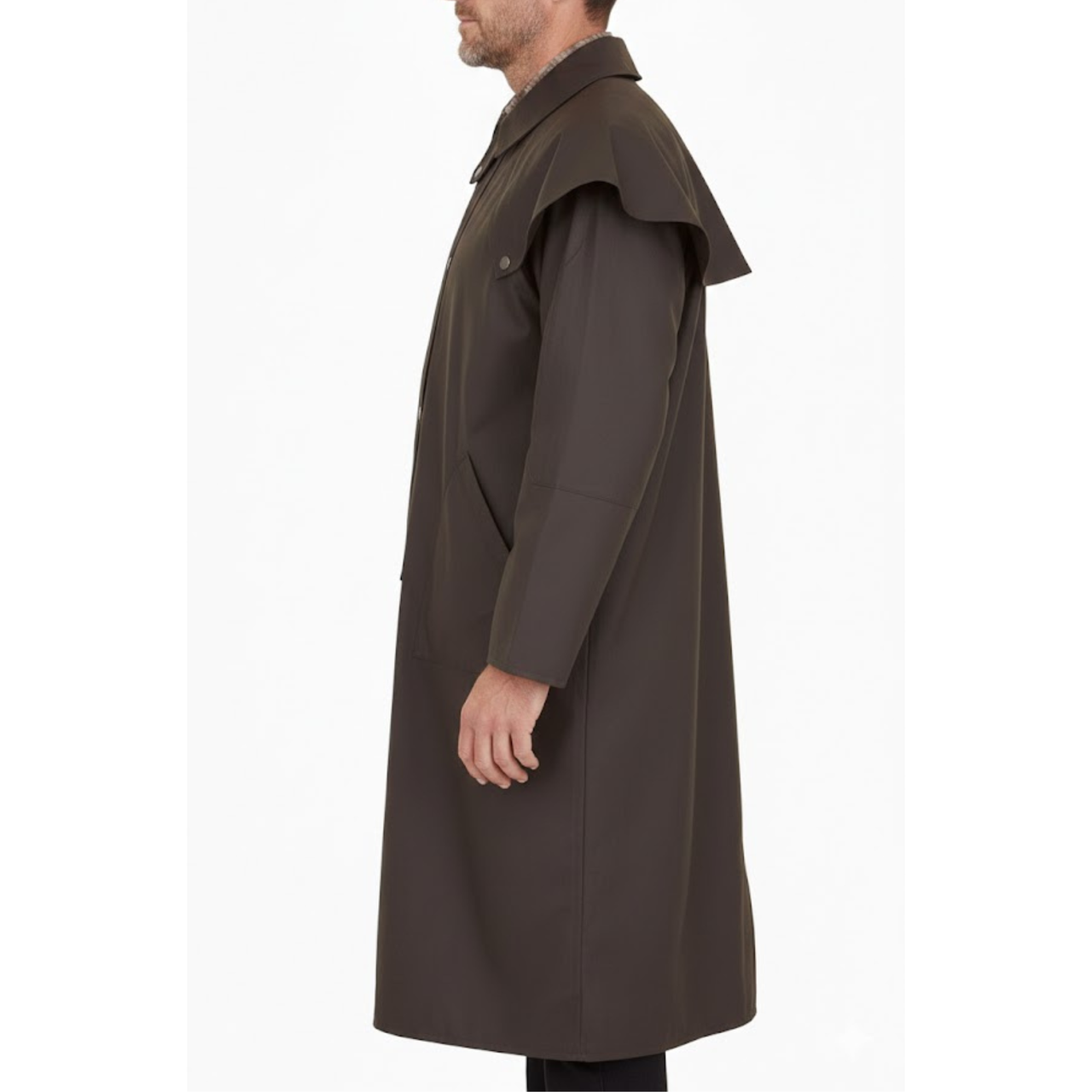 Men's Low Rider Duster Lightweight Cotton Brown Coat