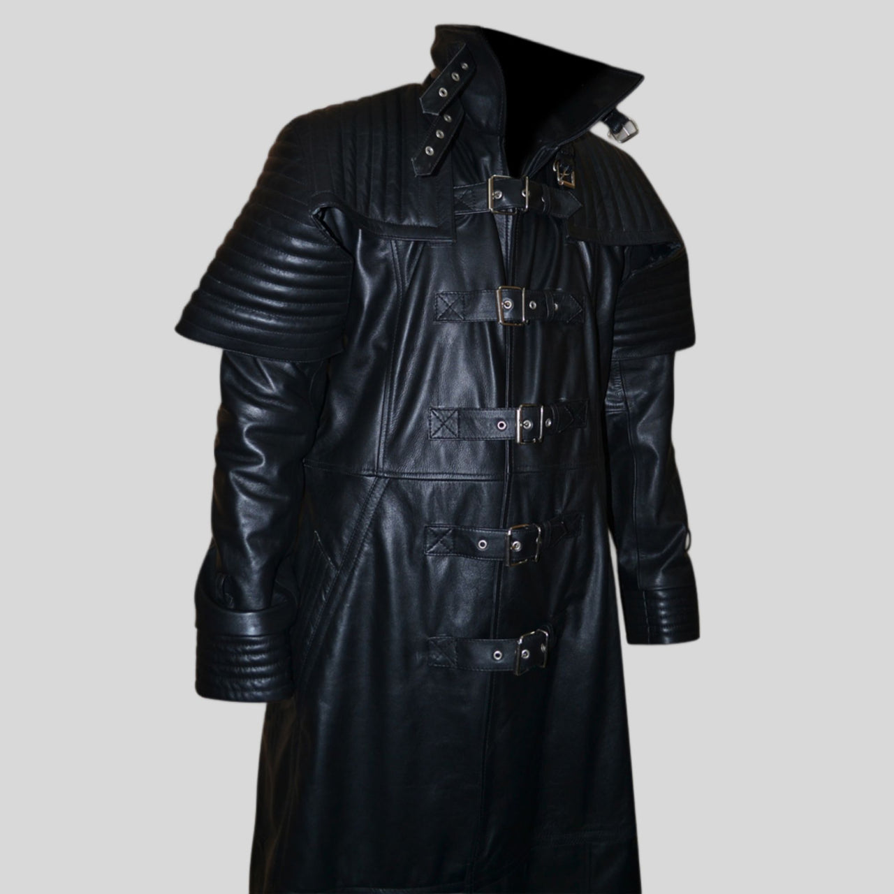 Hugh Jackman Van Helsing Black Leather Long Trench Coat