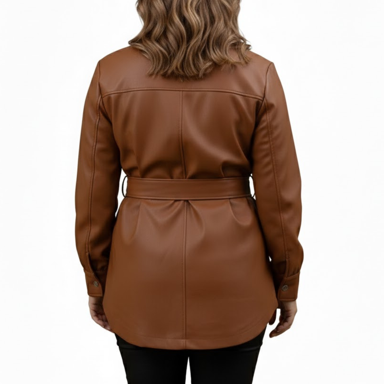 Brown Stylish Real Leatehr Modern Style Coat For Women