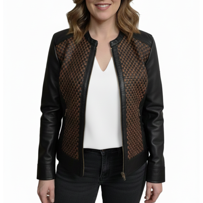 Women’s Black Real Sheepskin Leather Quilted Jacket