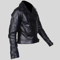 Women Brown Designer Biker Motorcycle Leather Jacket