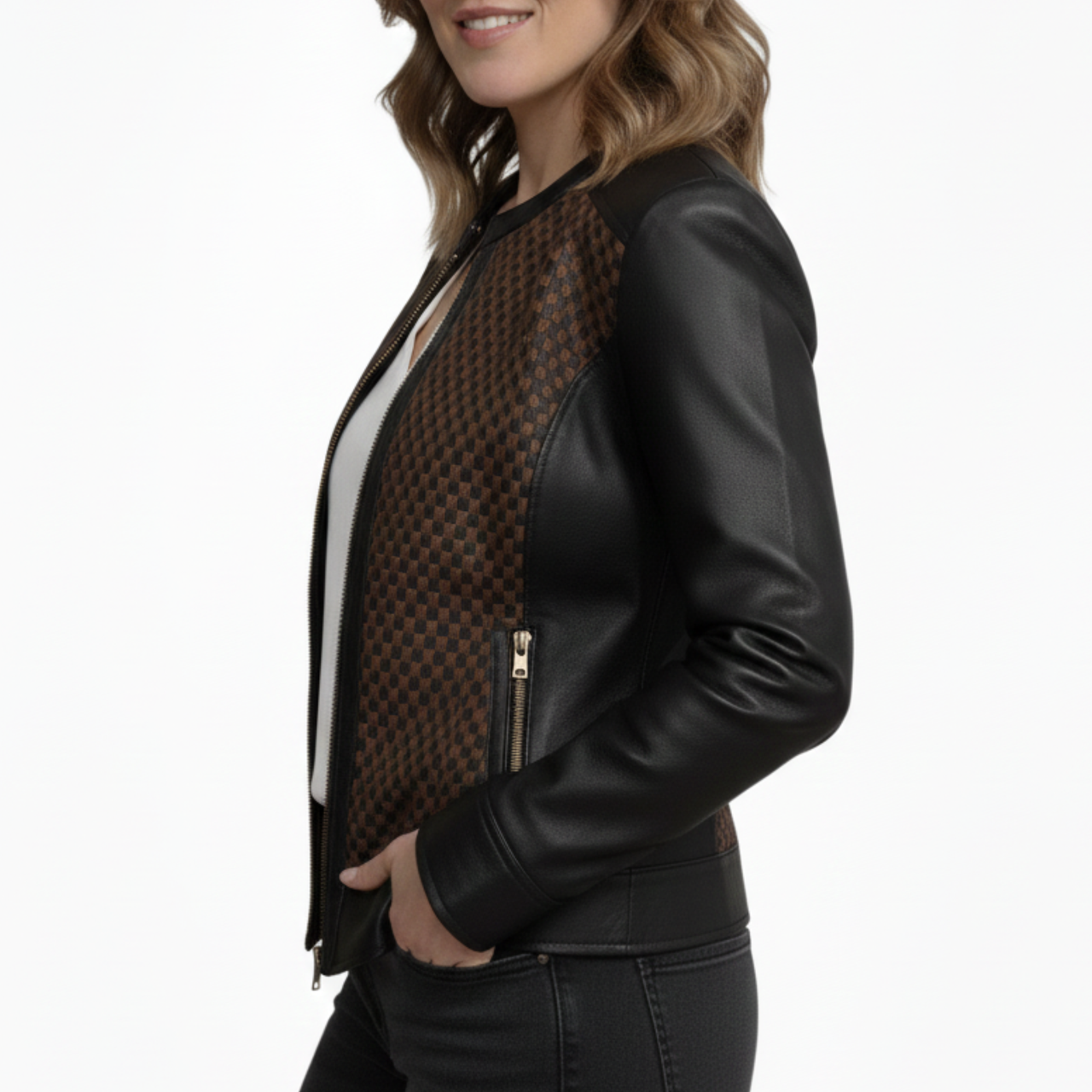 Women’s Black Real Sheepskin Leather Quilted Jacket