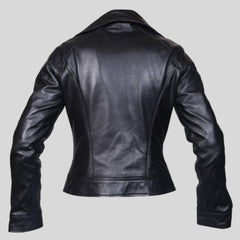 Women Brown Designer Biker Motorcycle Leather Jacket