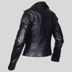 Women Brown Designer Biker Motorcycle Leather Jacket
