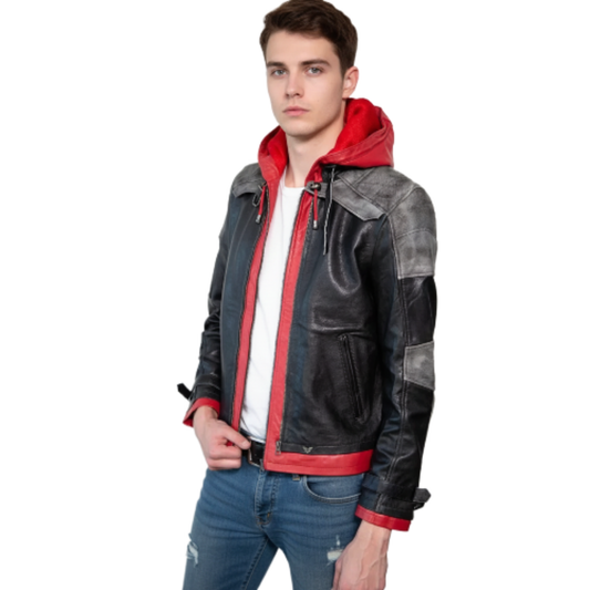 Arkham Knight Red Hood Leather Jacket