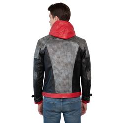 Arkham Knight Red Hood Leather Jacket