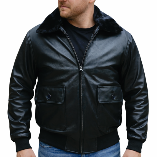 Mens Aviator Flight Bomber Leather Oversized Vintage Jackets