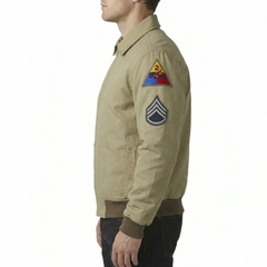 Men's WW2 Fury Tanker Jacket Vintage Military Patch Outwear