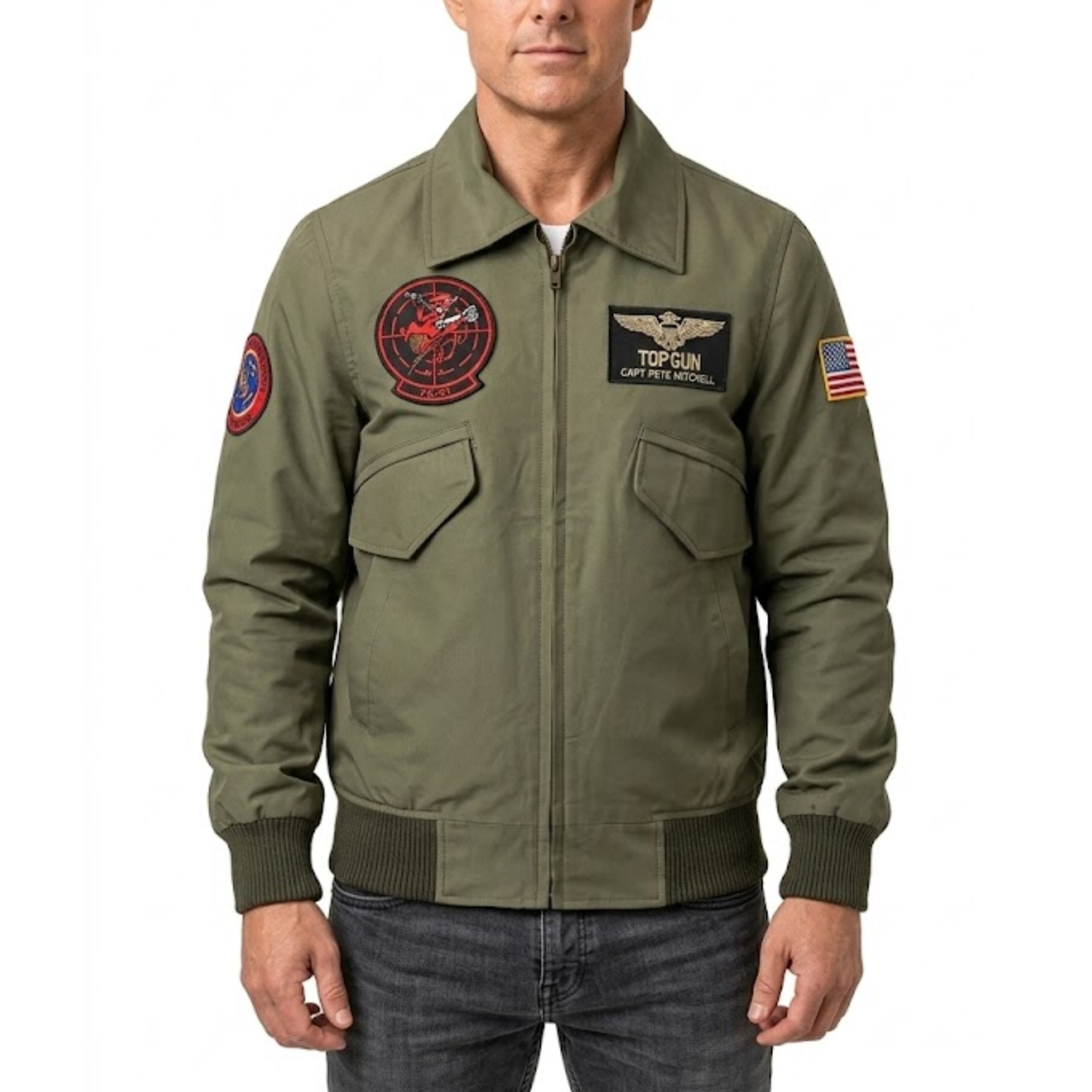 Tom Cruise Top Gun G1 Green Bomber Cotton Jacket
