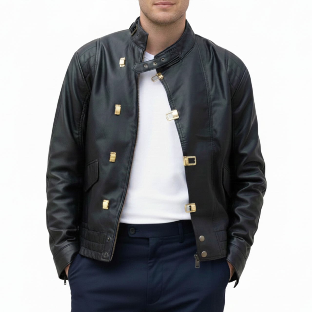 Mens Akira Kaneda Black Leather Jacket