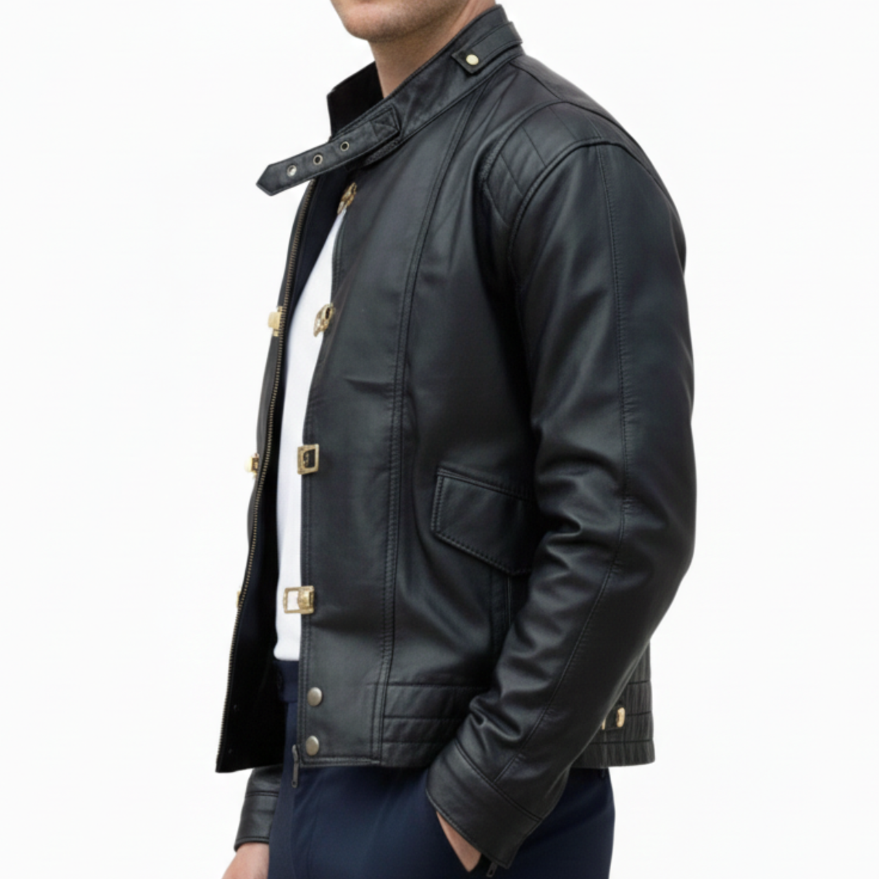 Mens Akira Kaneda Black Leather Jacket