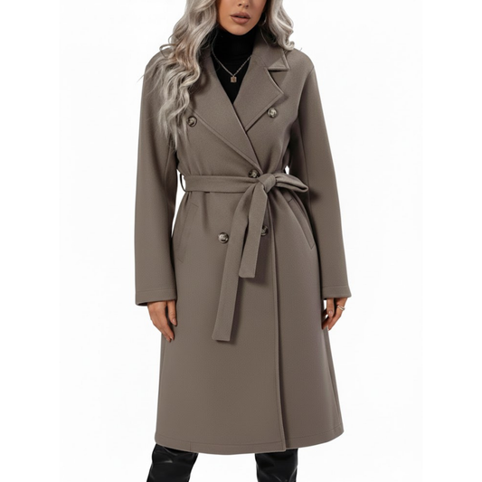 Doubel Breasted Premium Wool Overcoat For Women