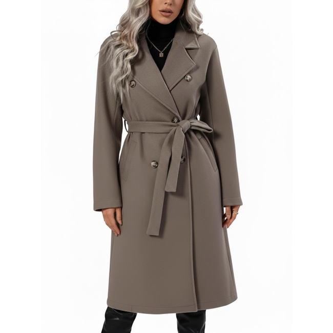 Doubel Breasted Premium Wool Overcoat For Women