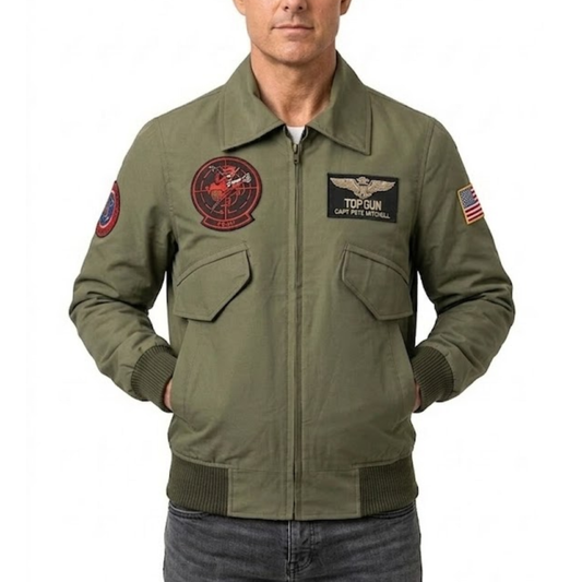 Tom Cruise Top Gun G1 Green Bomber Cotton Jacket