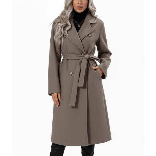 Doubel Breasted Premium Wool Overcoat For Women