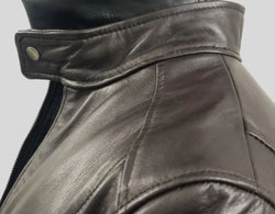 Men's Café Racer Brown Genuine Lambskin Leather Jacket