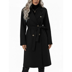 Doubel Breasted Premium Wool Overcoat For Women