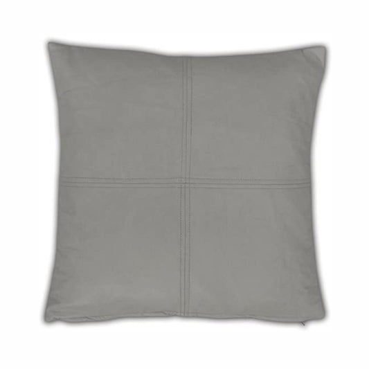 Grey Soft Lamb Leather Comfort Pillow Cushion Cover