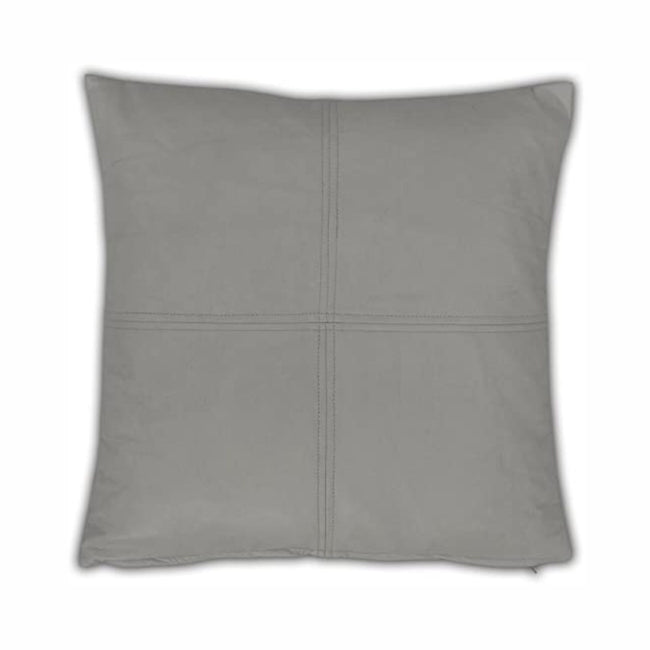 Grey Soft Lamb Leather Comfort Pillow Cushion Cover