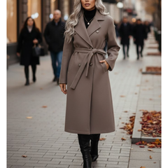Doubel Breasted Premium Wool Overcoat For Women