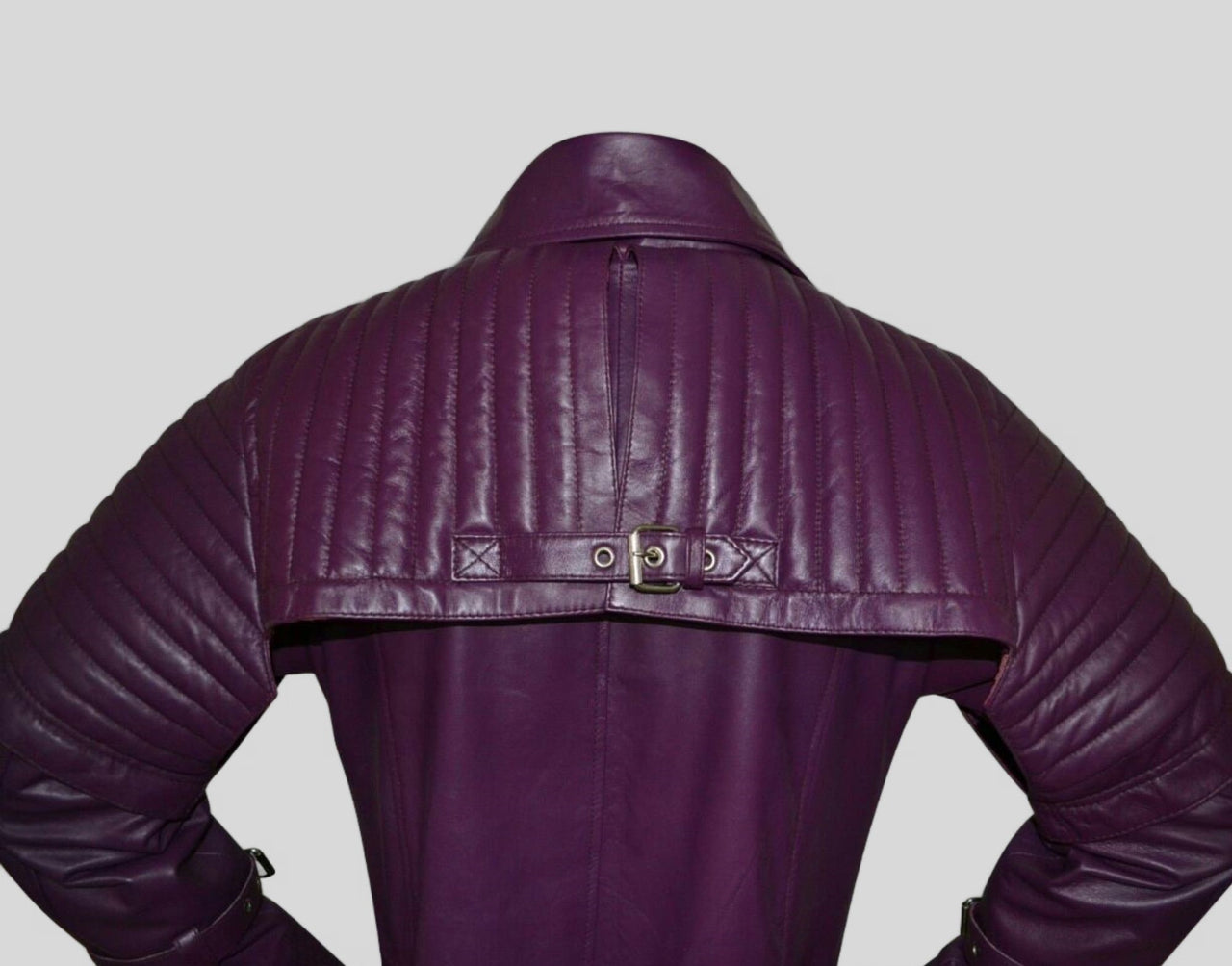 Hugh Jackman Van Helsing Purple Leather Long Trench Coat