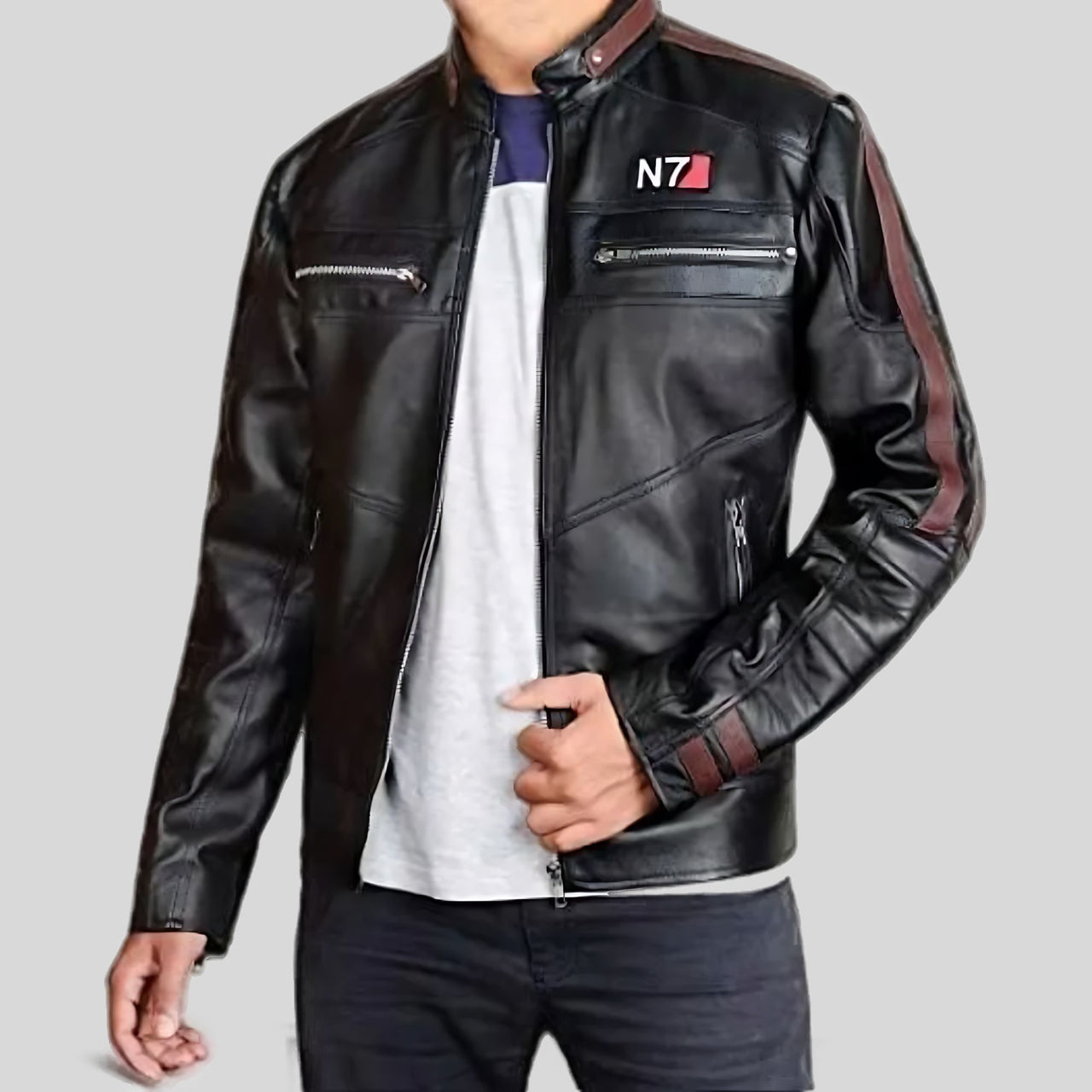 Mass Effect N7 3 Game Commander Shepard Leather Jacket