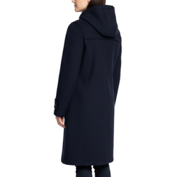Women's Classic Navy Wool Duffle Hooded Toggles Coat