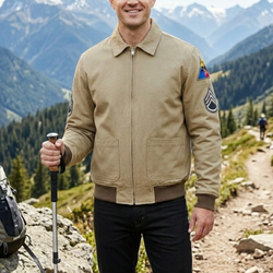 Men's WW2 Fury Tanker Jacket Vintage Military Patch Outwear