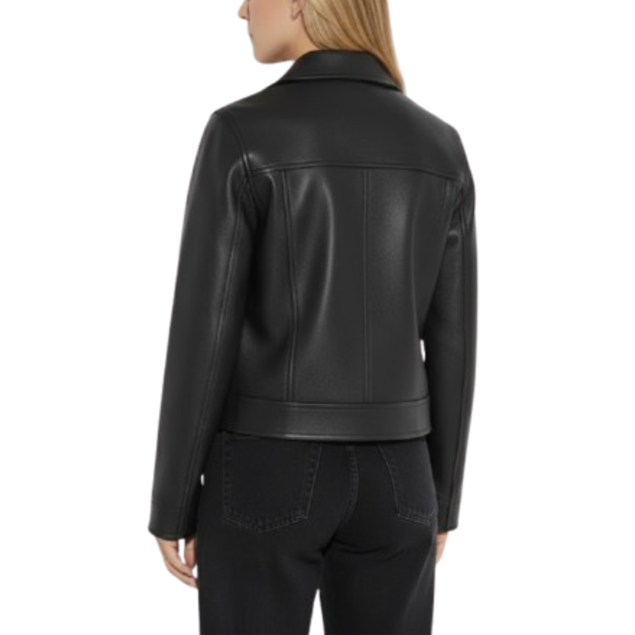 Women's Black Sheepskin Leather Baggie Style Jacket