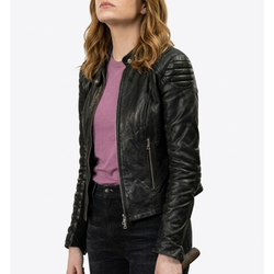 Zombieland 2 Emma Stone Wichita Krista Black Leather Jacket
