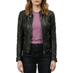 Zombieland 2 Emma Stone Wichita Krista Black Leather Jacket