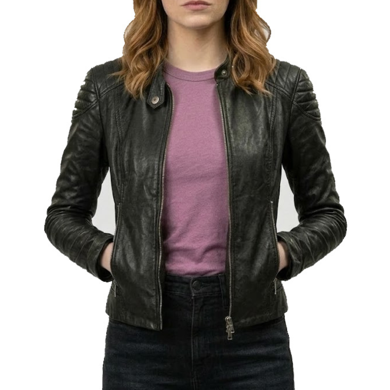 Zombieland 2 Emma Stone Wichita Krista Black Leather Jacket