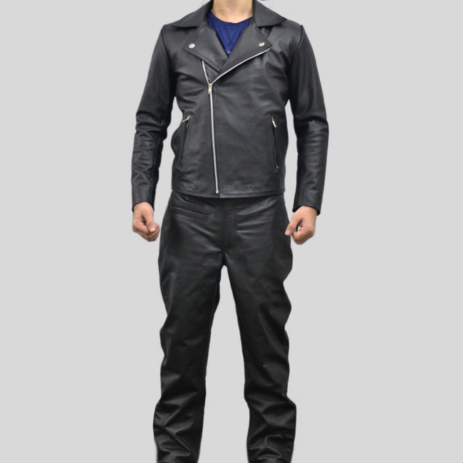 Mad Max 2 The Road Warrior Mel Gibson Black Leather Jacket And Pant Complete Suit Costume