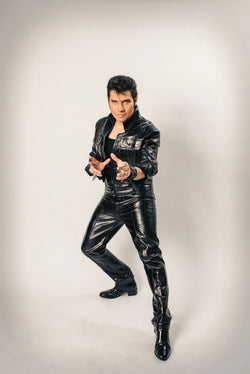 ELVIS Presley 1968 American singer comeback special Black leather Pant