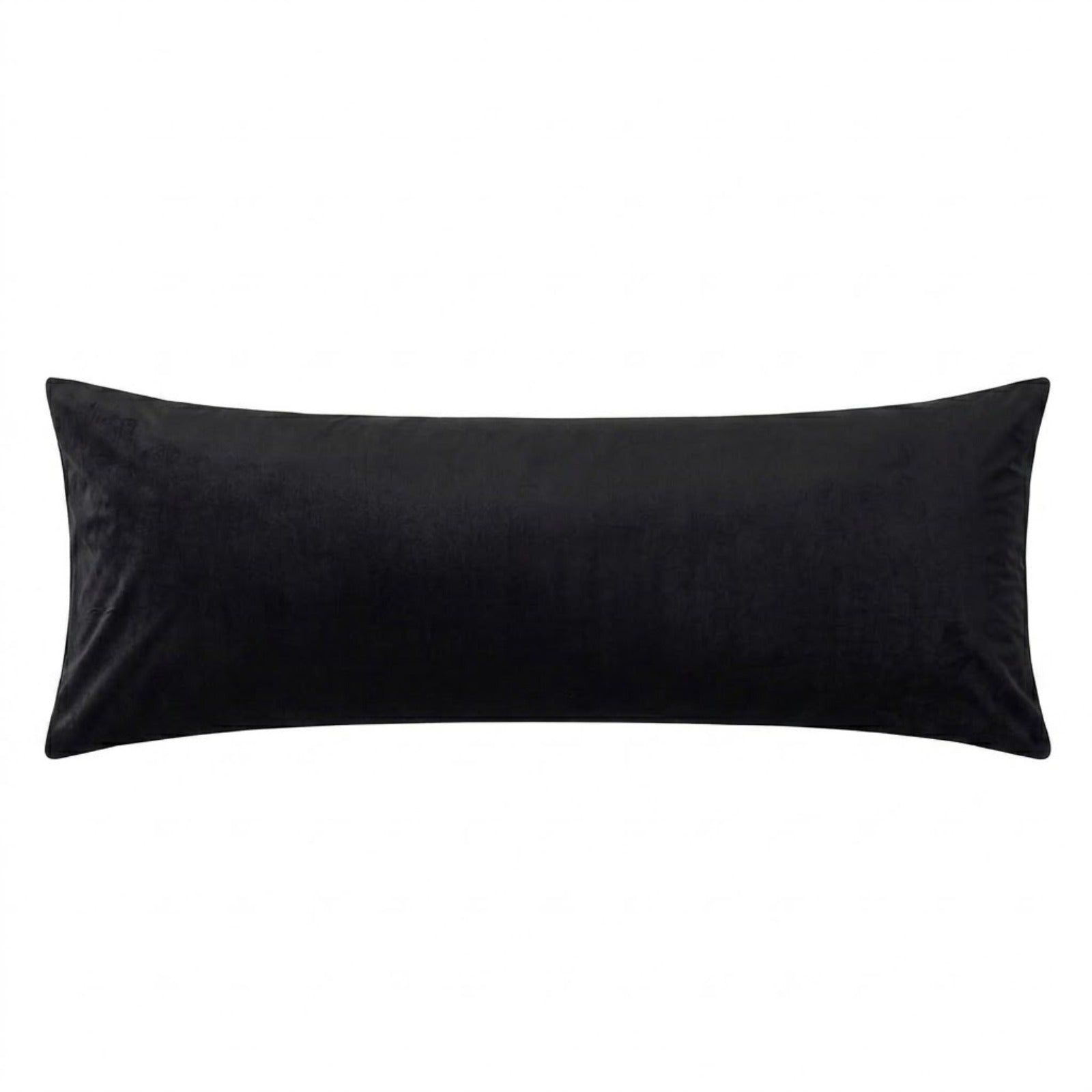 Black rectangular pillow on a white background