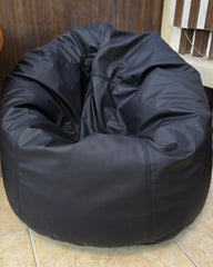 Large Genuine Leather Bean Bag Chair Cover | Round Gaming Lounge Seat